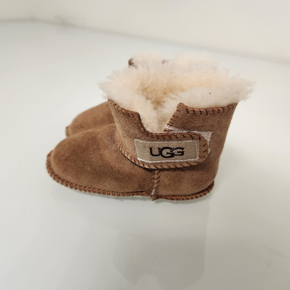 UGG Infant Tan Suede Booties with Cream Lining